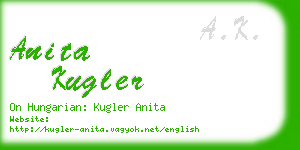 anita kugler business card